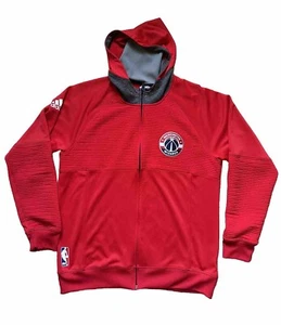 Mens Red Adidas Washington D.C. Wizards Zip Up Jacket Hoodie NBA Logo - - Size L - Picture 1 of 14