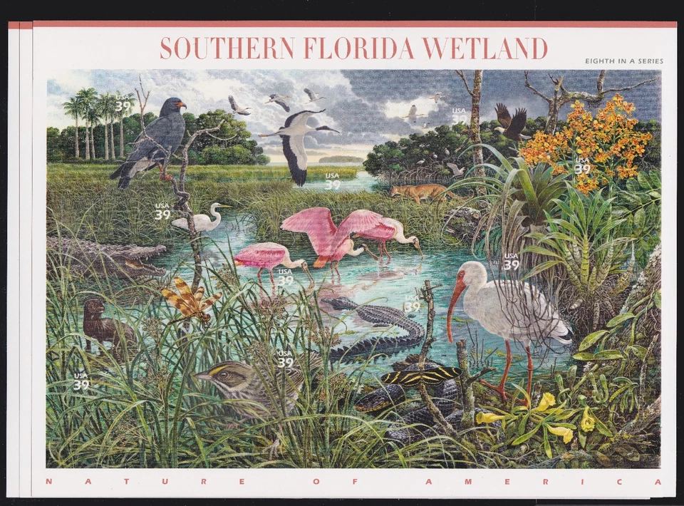 US 4099 x3 39c S. Florida Wetland Nature of America Mint Sheet NH Self Adhesive - Image 1 of 1