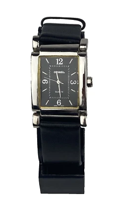 Женские часы Capezio серебристые черный ремешок из натуральной кожи новый аккумулятор работает - Изображение 1 из 4