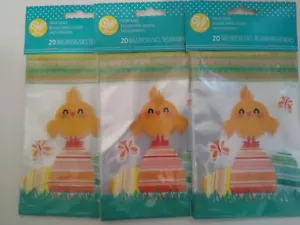 3 Wilton Party Snack Treat Bags 20 Sacks per Pack Gift Wrap Easter Chick Eggs - Picture 1 of 2
