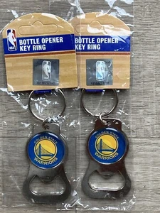 NBA Golden State Warriors Chrome Metal Bottle Opener Keychains (2) New - Picture 1 of 7