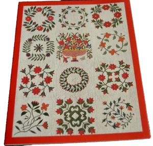 Greeting Cards MMA Quilts FLOWER BASKET ALBUM QUILT 18 Identical White Env. Vtg - Picture 1 of 3
