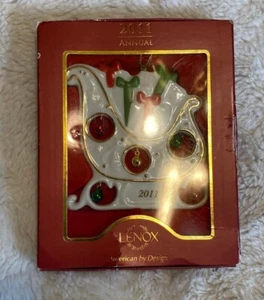 Lenox 2011 Jolly Jingle Sleigh Christmas Ornament 3.5 " - Picture 1 of 3