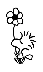 Woodstock Holding Flower Vinyl Decal - Picture 1 of 3