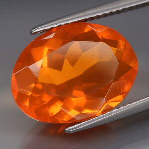 4.82Ct.Best Color! Natural Fanta Orange Mexican Fire Opal CLEAN!