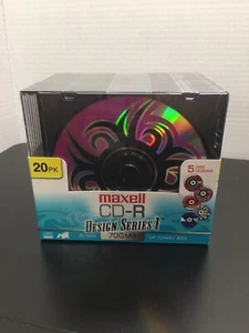 Maxell 700MB 48x CD-R DesIgns Serie 1-80 Minutos 20 Paquete Nuevo Sellado de Fábrica - Imagen 1 de 3