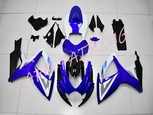 For 06-07 GSXR600/750 Blue White ABS Injection Mold Bodywork Fairing Kit Panels - Picture 1 of 8
