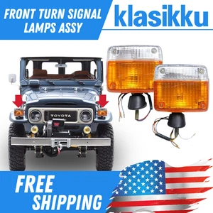 Pair Toyota Land Cruiser FJ40 FJ45 BJ40 BJ42 HJ45 Front Turn Signal Light Lamp - Picture 1 of 10