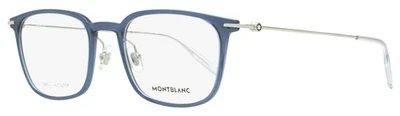 Montblanc Gafas Rectangulares MB0100O 004 Transparente Azul/Plateado 52mm 0100 Foto 1 de 2
