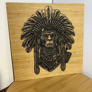 Indianer Krieger Holz ungerahmte Plakette rahmenbar - Bild 1 von 6
