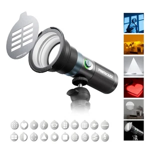 4 Colors Photography Flashlight with 20 Magnetic Pattern Gobos, 8400mAh Porta... - Picture 1 of 9