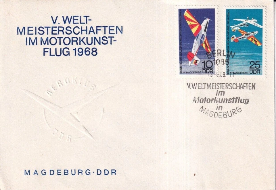 Germany 1968 Aviation - World Championship of Aerobatics, Magdeburg FDC - Image 1 of 1