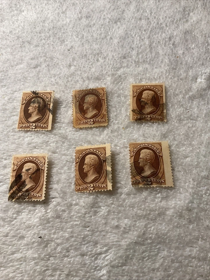 U.S.-(-1870-1873-)-JACKSON-lot of 6-Stamps-USED #11 - Image 1 of 4