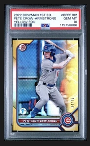 2022 Bowman 1st Edition - Pete Crow - Armstrong #BPPF-102 Yellow Foil /75 (RC) - Bild 1 von 2