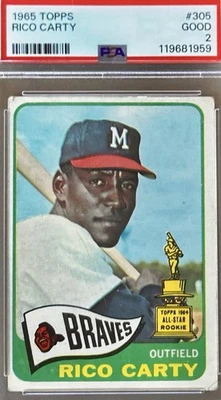 Tarjeta de novato Rico Carty 1965 - Atlanta Braves - PSA 2 - ¡Nueva de PSA! Foto 1 de 2