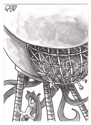 The War Of The Worlds. Ted Dastick Jr. Martian Walker Sketch Card #WS2 (TD8) - Image 1 of 2