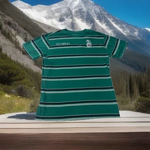 Wizarding World Harry Potter Slytherin Mens Striped Shirt Large Universal Studio - Picture 1 of 24