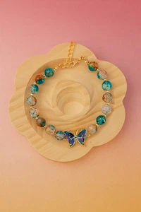 Handgefertigtes Armband „Butterfly Dream“ – Türkis/Gold - Bild 1 von 1