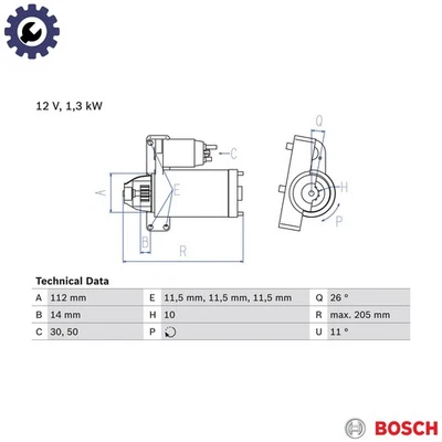 STARTER 0 986 023 480 FOR RENAULT CLIO/MIO/II/Mk LAGUNA/Grandtour/Sport/Tourer - Image 1 of 4