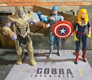 LOT OF 3 ~ 6" LEGENDS THANOS, CAPTAIN AMERICA & CAPTAIN MARVEL - Picture 1 of 4