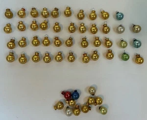 Vtg Shiny Brite Mini 15 mm Tiny Balls Christmas Ornaments Lot 40 + Gold - Picture 1 of 5