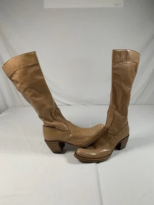 Rocco P. Boots Womens Size 37 US6 1/2 Western Pointed Toe Leather Tan Italy - Image 1 of 4