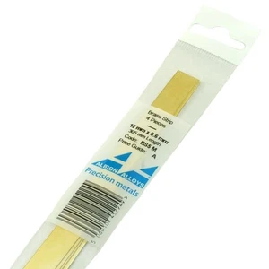 Albion Alloys Brass Metal Strip 12mm x 0.6mm Length 305mm Pack of 4 - Picture 1 of 1