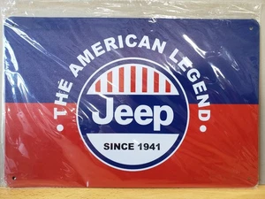 Jeep Since 1941 American Legend Blechschild Männerhöhle Wanddekor 11,75" x 7,875" - Bild 1 von 3
