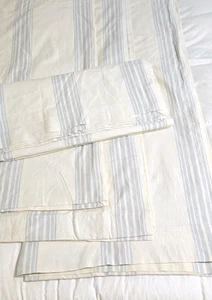 Pottery Barn Riviera Stripe Drapes Set 4 Porcelain Blue 50x108 room darkening - Picture 1 of 12