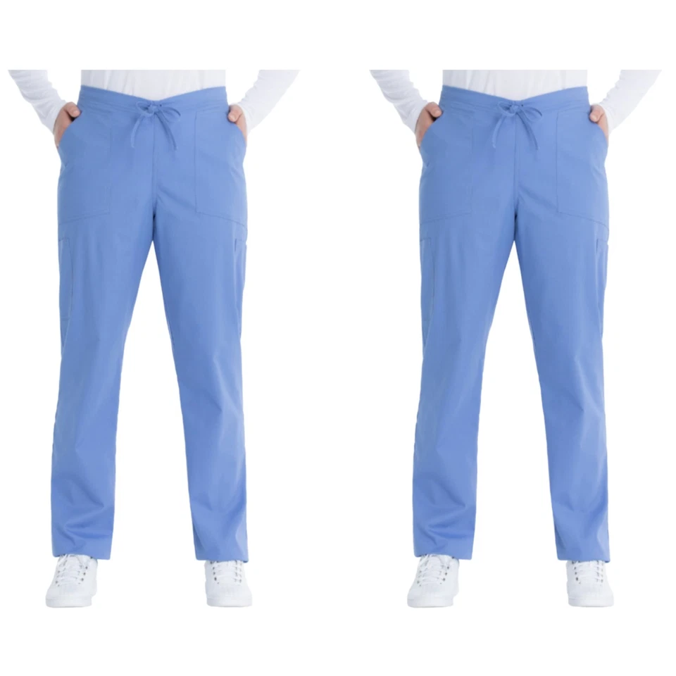 Scrubstar 3XL Women ceil Blue Stretch Drawstring Elastic Four Pocket Scrub Pants