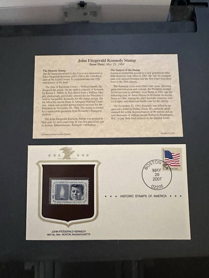 Historic Stamps of America Cover John Fitzgerald Kennedy - Image 1 of 2