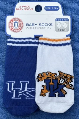 UNIVERSIDAD DE KENTUCKY WILDCATS Calcetines Bebé - Paquete de 2 - Talla 0-12 Meses - NUEVO Foto 1 de 2