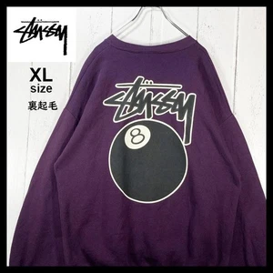 Stussy 8 Ball Sweat XL Purple Vintage 90s Made in USA Used - Picture 1 of 11