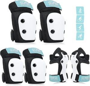 6PCS Blue Kids Knee Pads Elbow Wrist Guards Protective Gear Set For Age 3-8 Year - Picture 1 of 7