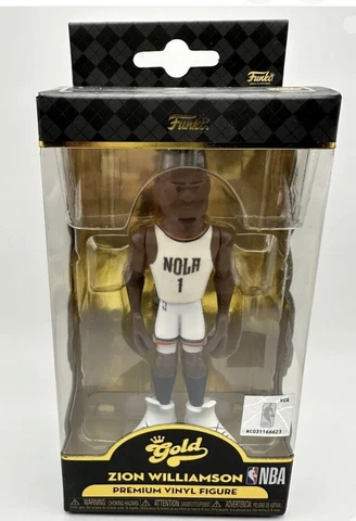 Premium Vinyl Figure  Gold Funko Zion Williamson Pelicans White #1 NEW NBA Cover