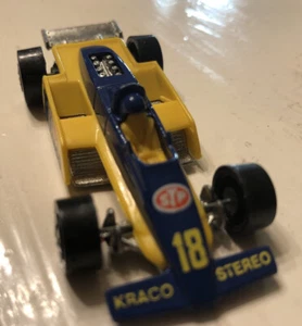 1982 Hot Wheels Blue/Yellow 18 Kraco Vintage Thunder Streak Indy Race Car Mattel - Picture 1 of 5