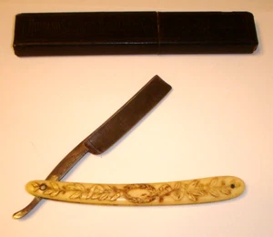 Hibbard Spencer Bartlett & Co. OVB Straight Razor w/ Box Ornate Handle - Beauty! - Picture 1 of 15