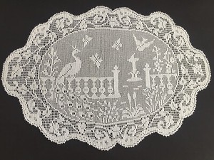 Mary Card Designed "GARDEN" Oval Tray Cloth (1932)