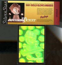 1991 Rawlings Commemorative Gold Glove Awards Silver Star Ticket & Card ⚾⚾ GG2
