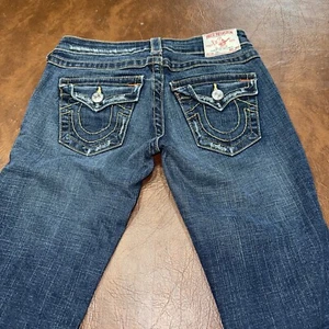 True Religion Womens Joey Low Rise Flare Twisted Seam Bootcut Jeans Size 26 - Picture 1 of 6