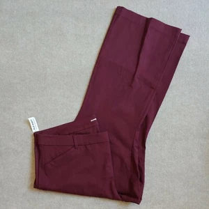 Old Navy Pixie High Rise Never Fade Dress Pants Womens Size 24 Burgundy NEW - Picture 1 of 6