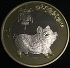 China 2019 Year of Pig 10 Yuan Coin, UNC