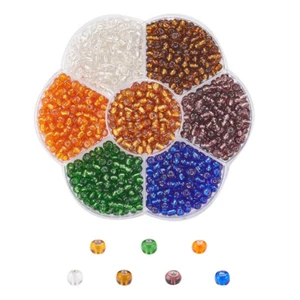 Autumn 4mm seed bead selection box - 700pcs silver lined - DIY jewellery making - Picture 1 of 9