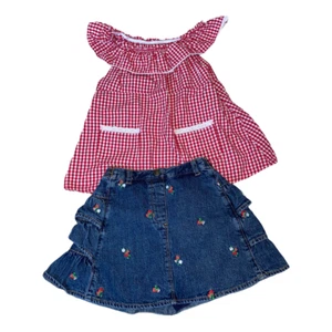 Gymboree Vintage Strawberry Farm Red Check Top/Skort Outfit Sz 4/5 - Picture 1 of 5