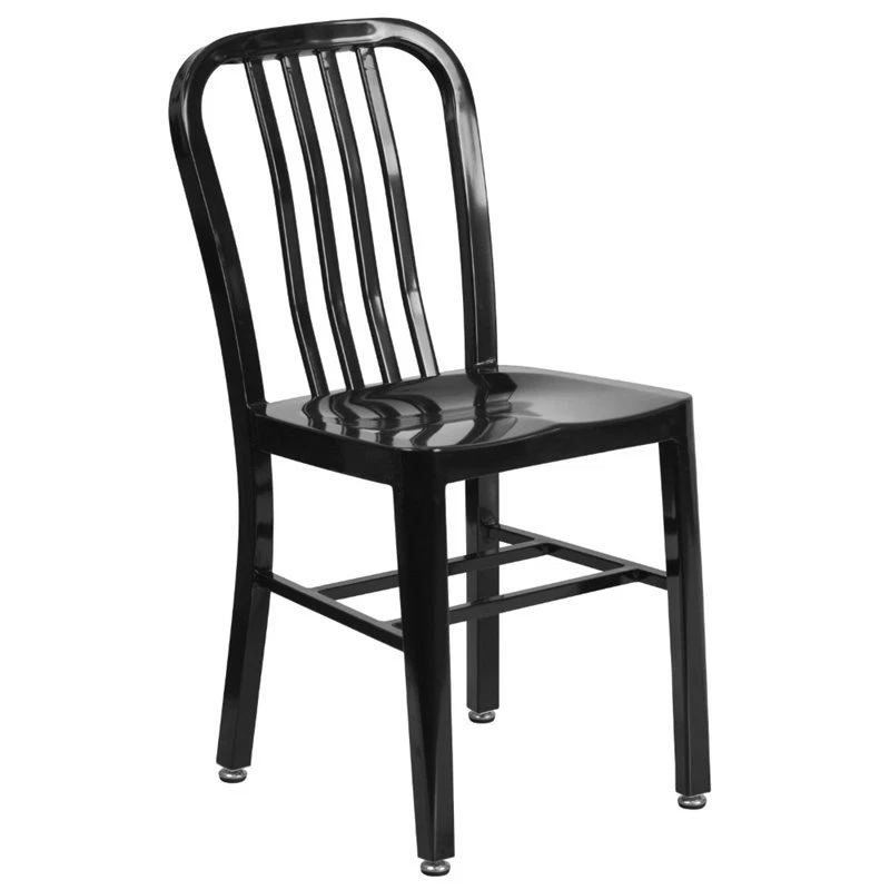 Flash Furniture Commercial Grade Black Metal Indoor-outdoor Dining Chair