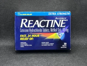 Reactine Extra Strength Antihistamine 30 Tablets 10mg Cetirizine Hydrochloride - Picture 1 of 5