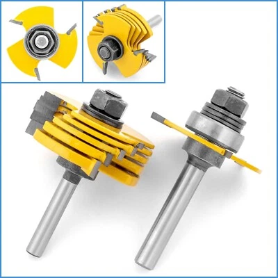 6x 48mm Carbide Slot Cutter 1.8mm - 6.35mm 2x Shank 1/4" 8mm Bearing Router Bit - image 1 of 4
