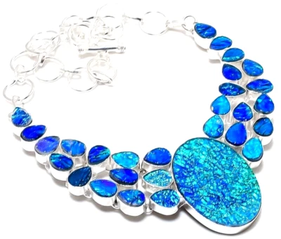 Australian Triplet Opal Gemstone 925 Sterling Silver Handmade Jewelry Necklace - Image 1 of 4