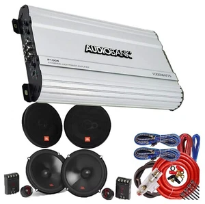 4X JBL Stage 6.5" & 6.5" Component Speaker + Audiobank 1000W 4CH Amplifier & Kit - Picture 1 of 10