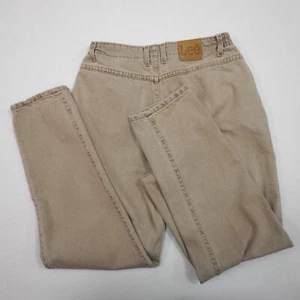 Vtg 90s! Lee Original -Women's Foxtail Denim- Tan, Size 14 Med - Elastic @ Waist - Picture 1 of 14